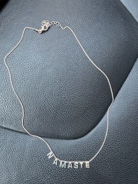 Silver NAMASTE Letter Necklace - Feminine Everyday Pendant